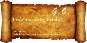 Grünczveig Orbó névjegykártya